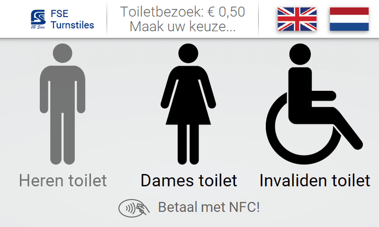 Betaald toilet B5000 scherm